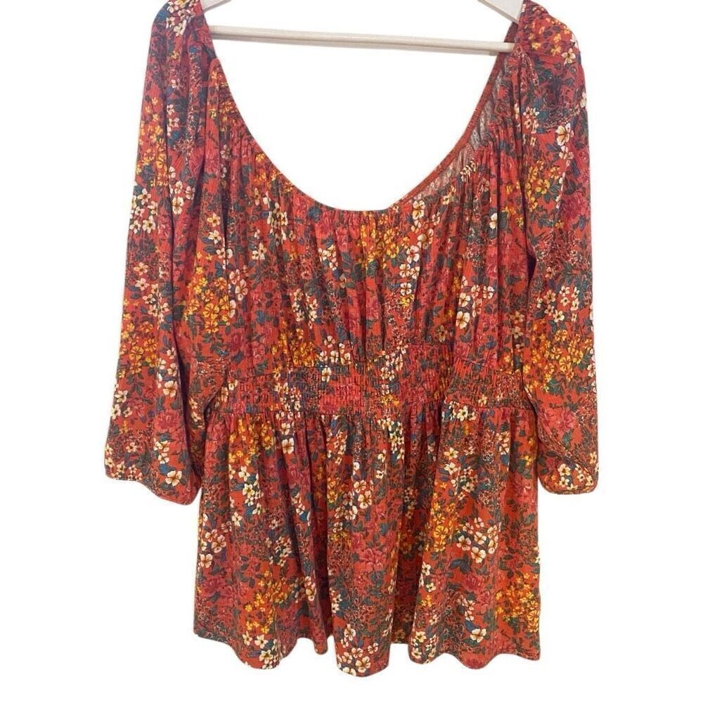 Torrid size 3XL off shoulders floral prairie shirt